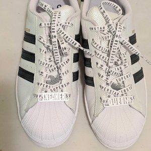 Adidas Superstar size 9 White and Oil Slick Black